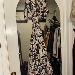 Jason Wu Black and Cream Floral Maxi Dress